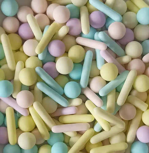 Perla cromada color pastel comestible