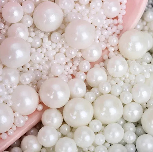 Perla cromada blanca comestible