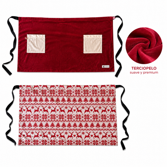 Medio Mandil Navideño Doble Vista